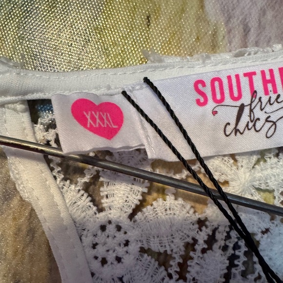 Southern Fried Chics White Lace Jumpsuit xxxl NWT - Picture 2 of 10